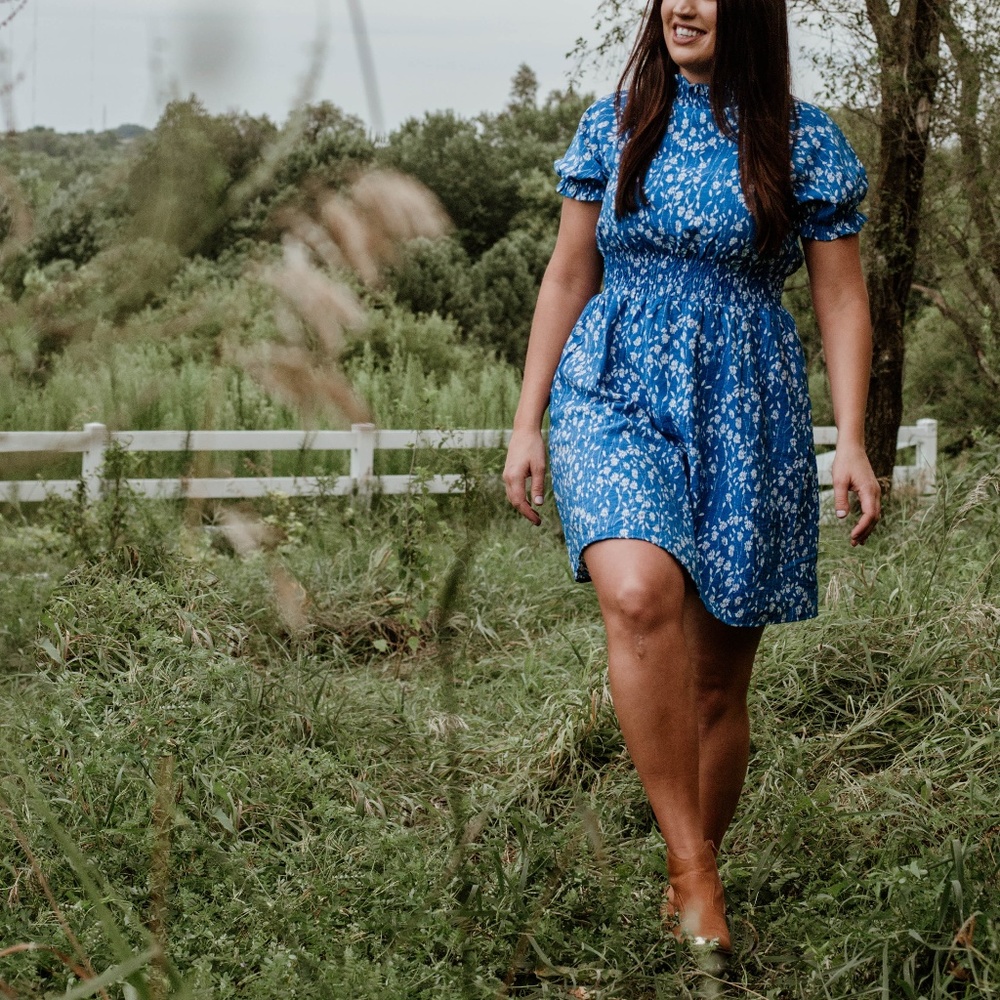 Women's Mock Turtleneck Floral Dress
